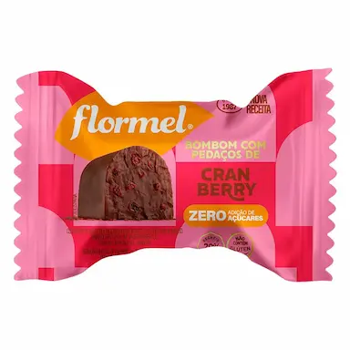Bombom Flormel com Pedaços de Cranberry Zero Açúcar com 12g