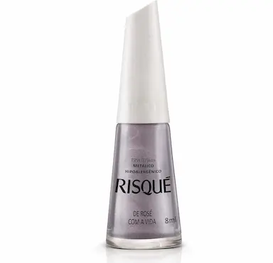 Esmalte Metálico Risqué 8ml - De Rosé com a Vida 