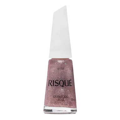 Esmalte Risqué Glitter 8ml - Granulado Rose 