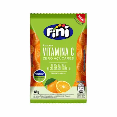 Fini Bem-Estar Bala de Gelatina de Vitamina C com Sabor de Laranja com 18g