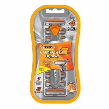 Kit Aparelho de Barbear BIC Comfort 3 Hybrid + 6 cartuchos