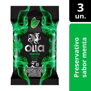 Preservativo Olla Menta com 3 unidades
