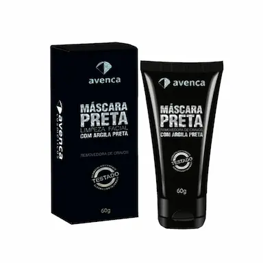 Máscara Facial Argila Preta Avenca Removedora de Cravos com 60g