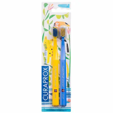 Escova de Dente Infantil Curaprox DuoSmart 6+ Anos Ultra Macia Cor Variada com 2 unidades
