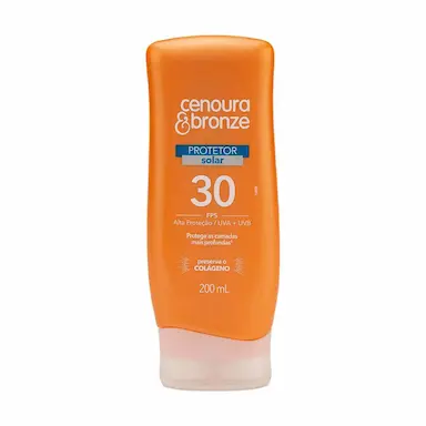 Protetor Solar Corporal Loção FPS 30 Cenoura & Bronze 200ml