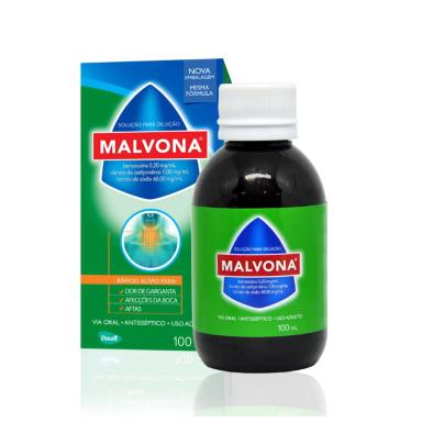 Solução Antisséptica Bucal Malvona com 100ml