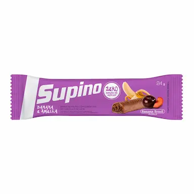 Barra de Fruta Supino Sabor Chocolate com Recheio de Banana e Ameixa com 24g