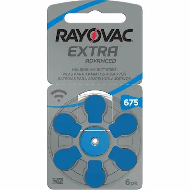 Pilha para Aparelho Auditivo 675 Rayovac Extra Advanced com 6 unidades
