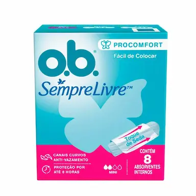 Absorvente Interno OB Sempre Livre ProComfort Mini 8 unidades
