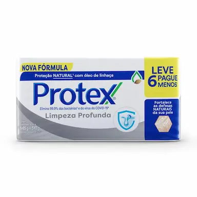 Kit Sabonete em Barra Protex Limpeza Profunda 6 unidades 85g cada