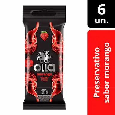 Camisinha Olla Morango com 6 unidades
