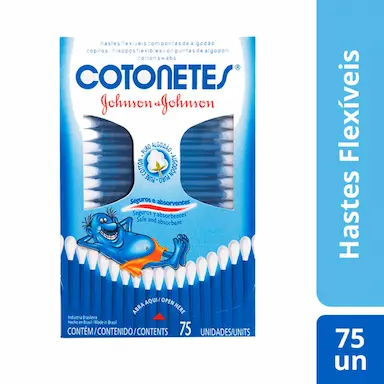 Hastes Flexíveis Cotonetes Johnson & Johnson com 75 unidades