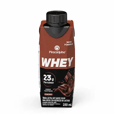 Whey Zero Lactose Piracanjuba Bebida Láctea Sabor Cacau com 250ml