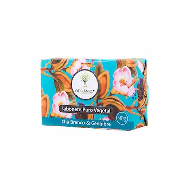 Sabonete em Barra Puro Vegetal Orgânica Chá Branco & Gengibre