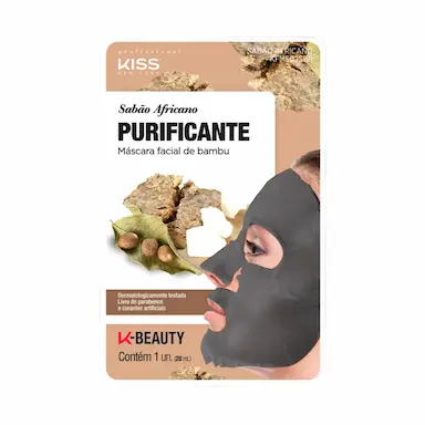 Máscara Facial de Bambu Kiss NY Sabão Africano Purificante com 1 unidade
