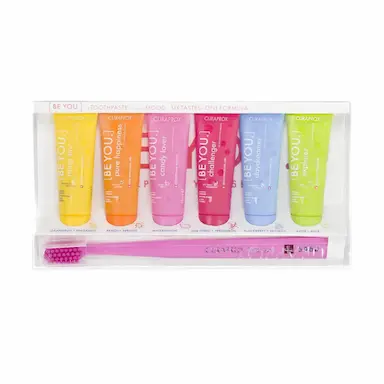 Kit Curaprox 6 Pasta de Dente Be You 15g + Escova de Dente Ultra Soft CS 5460 Cores Sortidas