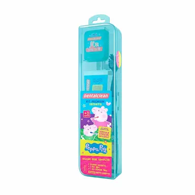Kit Dentalclean Peppa Pig com 1 Escova de Dente + 1 Gel Dental + 1 Fio Dental