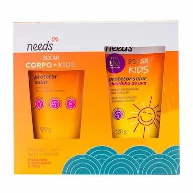 Kit Protetor Solar Needs Corporal FPS 30 120g + Infantil FPS 60 120g