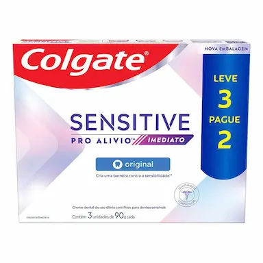 Creme Dental Colgate Sensitive Pro Alívio Imediato Original 90g 3 unidades