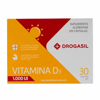 Vitamina D 1.000UI Drogasil 30 cápsulas