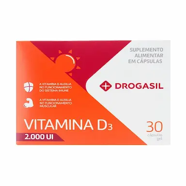 Vitamina D 2.000UI Drogasil 30 cápsulas