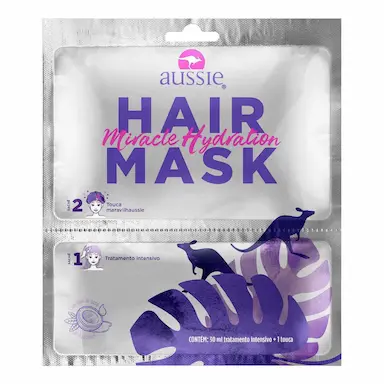 Máscara Capilar Aussie Miracle Hidratação com 1 sachê de 30ml + touca