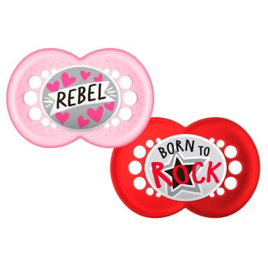 Kit Chupeta MAM Rock Edição Limitada Tamanho 2 - maiores de 6 meses Cores Sortidas com 2 unidades