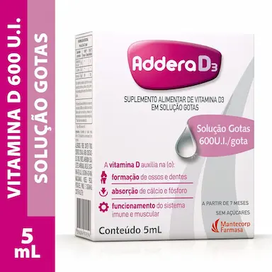 Vitamina D 600UI Addera D3 Gotas 5ml
