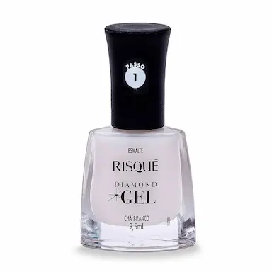 Esmalte Risqué Diamond Gel Chá Branco Hipoalergênico com 9,5ml