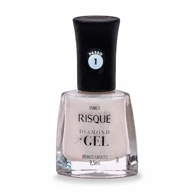 Esmalte Risqué Diamond Gel Branco Camafeu Hipoalergênico com 9,5ml