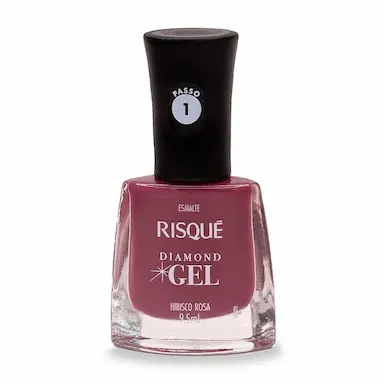 Esmalte Risqué Diamond Gel Hibisco Rosa Hipoalergênico com 9,5ml