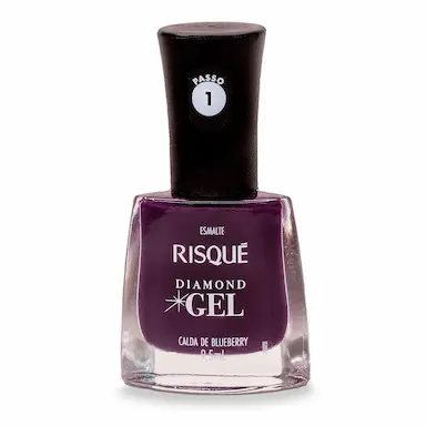 Esmalte Risqué Diamond Gel Calda de Blueberry Hipoalergênico com 9,5ml