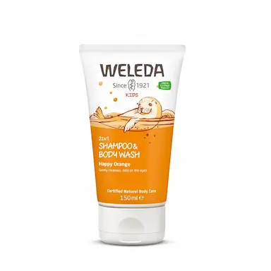 Shampoo e Sabonete 2 em 1 Laranja Weleda Kids Natural com 150ml