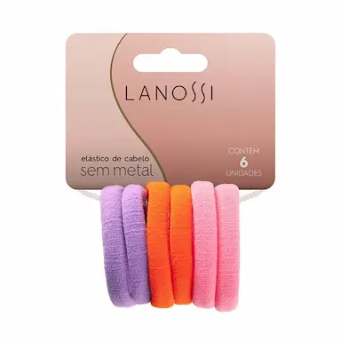 Elástico de Cabelo Lanossi Tangerina - 6 unidades