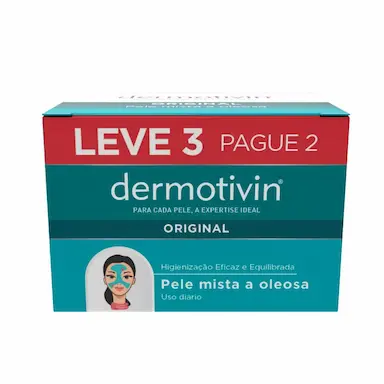 Kit Sabonete Facial em Barra Dermotivin Original com 3 unidades