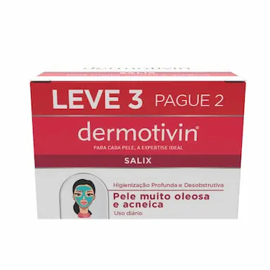 Kit Sabonete Facial em Barra Dermotivin Salix com 3 unidades
