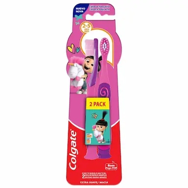 Escova de Dente Colgate Infantil Smiles Agnes e Fluffy 2-5 Anos Extra Macia com 2 unidades