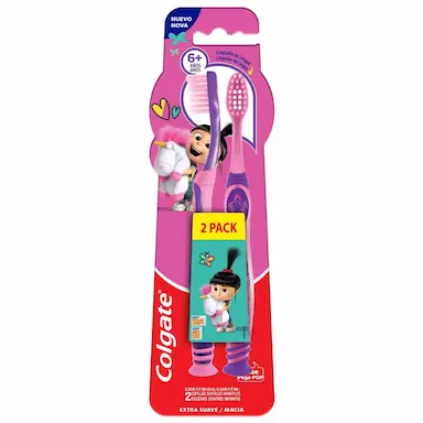 Escova de Dente Infantil Colgate Smiles Agnes e Fluffy Extra Macia para +6 Anos com 2 unidade