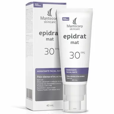 Protetor Solar Facial Hidratante Antioliosidade FPS 30 Epidrat Pele Oleosa Sem Cor 40ml
