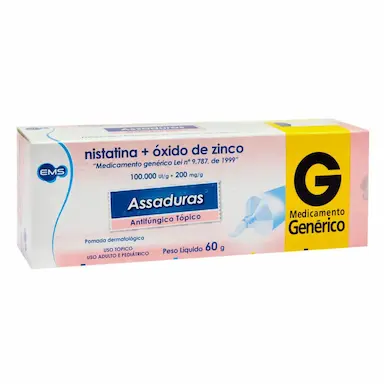 Pomada para Assaduras EMS Nistatina 100000UI/g + Óxido de Zinco 200mg 60g