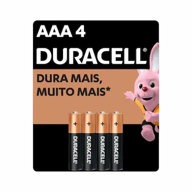 Pilha AAA Duracell Palito com 4 unidades