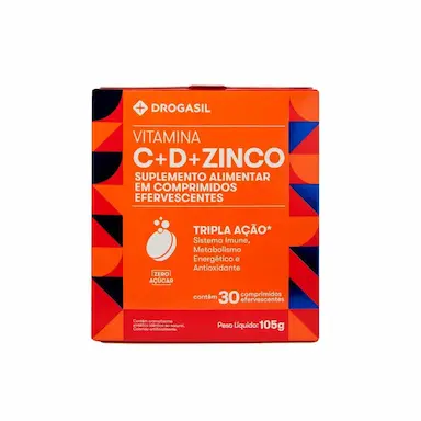 Vitamina C Drogasil Tripla Ação 30 Comprimidos Efervescentes