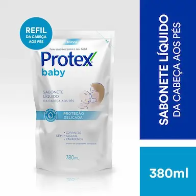 Refil Sabonete Líquido Protex Baby Proteção Delicada Cabeça aos Pés 380ml