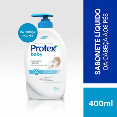 Sabonete Líquido Infantil Protex Baby Proteção Delicada da Cabeça aos Pés 400ml