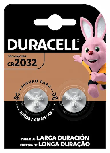 Pilha de Lítio Duracell Tipo Moeda Bateria CR2032 2 unidades