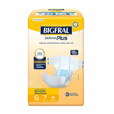 Fralda Geriátrica Unissex Bigfral Derma Plus Adulto G 7 unidades