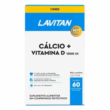 Cálcio + Vitamina D 1000UI Lavitan 60 comprimidos