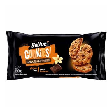 Cookies Belive Zero Lactose Baunilha e Chocolate 80g