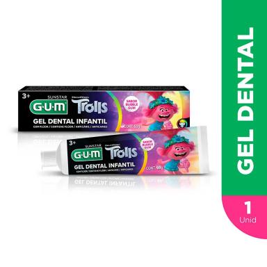 Gel Dental Infantil G.U.M Trolls com 50g