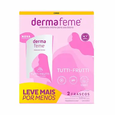 Kit Sabonete Líquido Íntimo Dermafeme Tutti-Frutti com 2 Unidades de 200ml